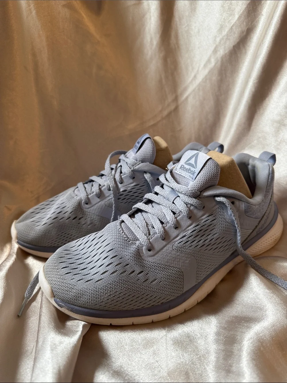 Reebok Women’s Light Blueish Gray Mesh Athletic Shoes